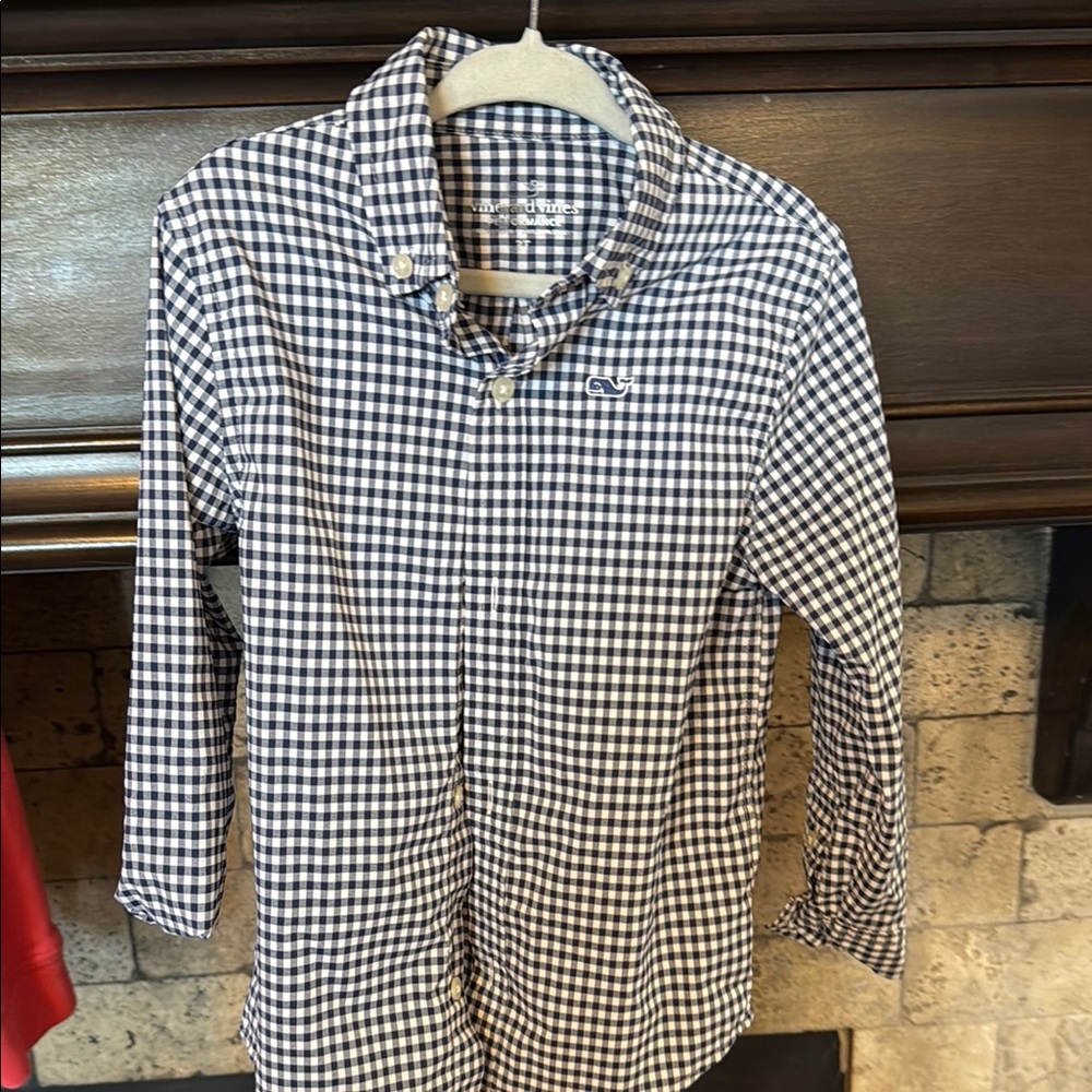 Vineyard Vines Kid Navy Check Shirt